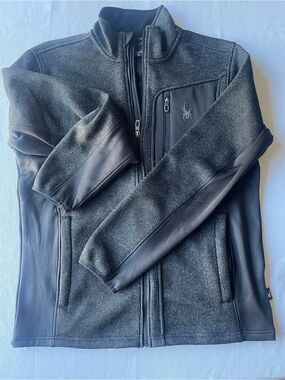 Spyder Men's M Charcoal and Black Full-Zip Performance Jacket
